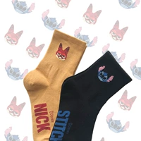 17socks mùa thu và mùa đông vớ mới vớ nữ ống Disney mô hình hoạt hình Disney vớ vớ cotton Nick vớ nữ - Bít tất nữ tất nam cổ ngắn