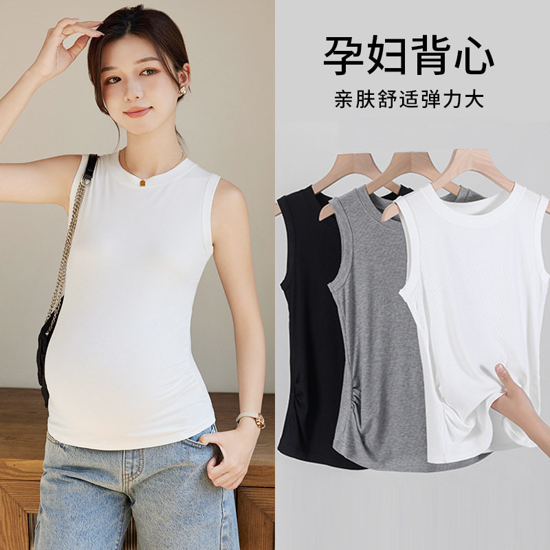 2024孕妇瑜伽服无袖背心T恤健身上衣纯棉高弹力透气打底衫夏季薄,运动/瑜伽/健身/球迷用品,瑜伽t恤,淘宝优惠券,粉丝福利购,淘宝优惠卷