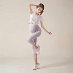 超火孕妇瑜伽服上衣夏季套装大码短袖背心宽松夏季2025新款夏外穿