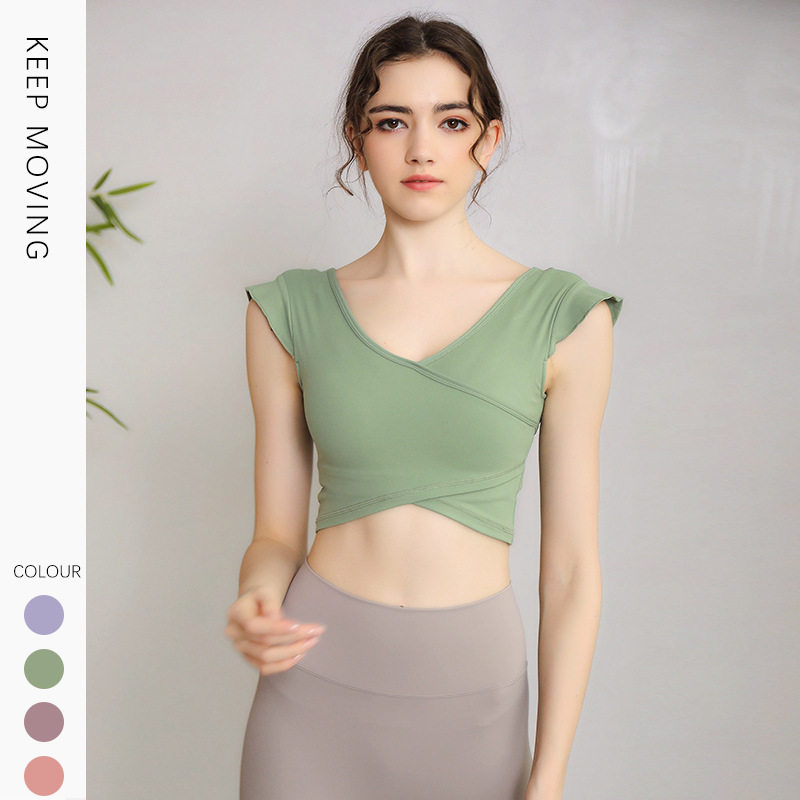 春夏运动背心女带胸垫透气健身服美背上衣瑜伽服短袖T恤速干孕妇,运动/瑜伽/健身/球迷用品,瑜伽t恤,淘宝优惠券,粉丝福利购,淘宝优惠卷