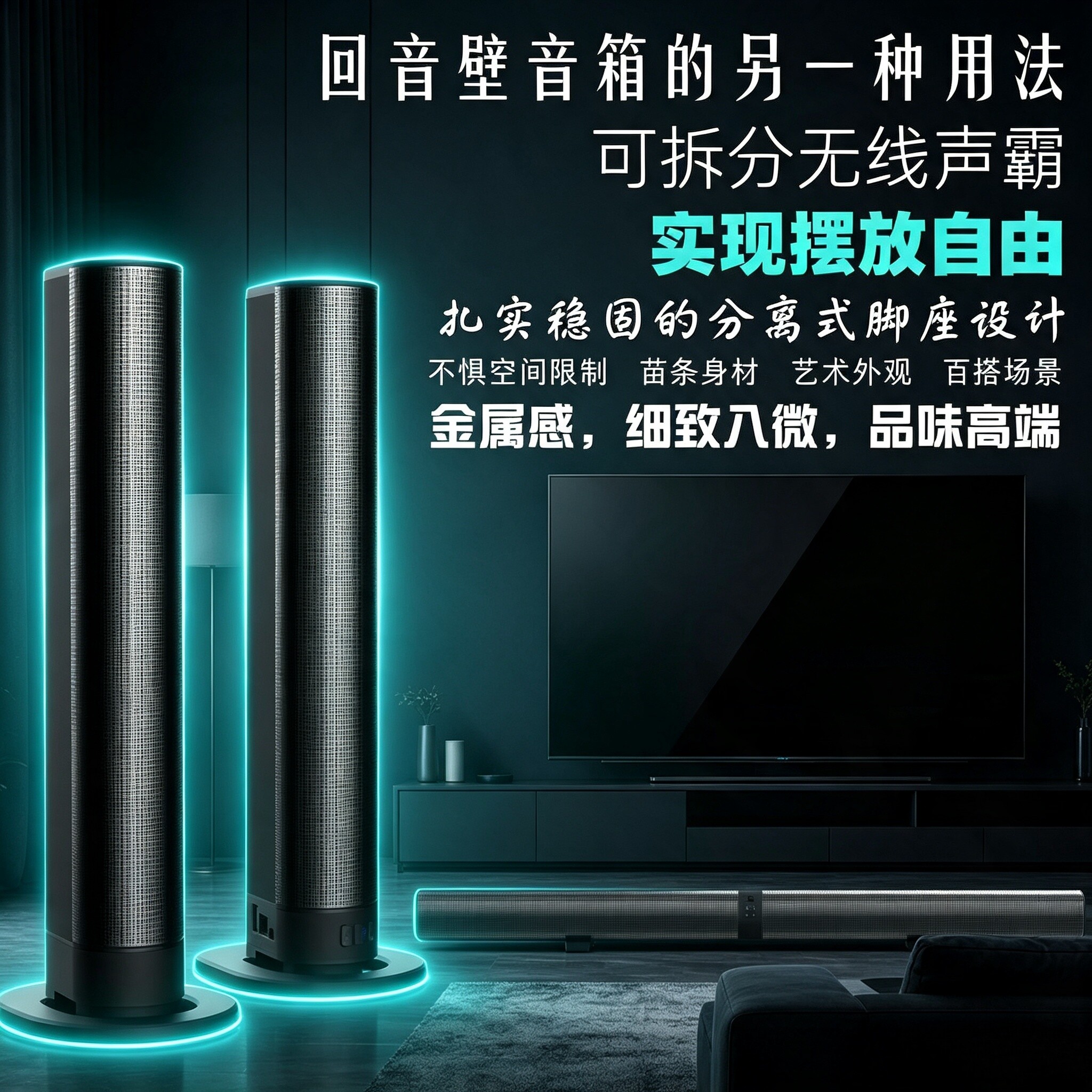 回音壁电视音响 光纤AUX蓝牙5.3家庭影院立体声声霸音箱電視音響