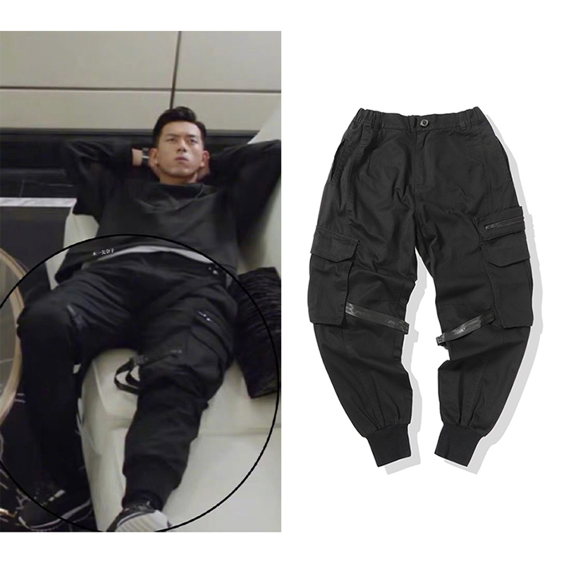 隐蔽者工装裤男裤子李现韩商言同款潮牌战术飘带伞兵机能束脚裤男限1000张券