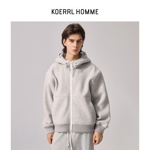 KOERRL鹅款厚羊毛拉链夹克外套