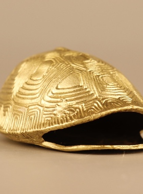 仿古纯铜龟壳富甲天下摆件甲骨文龟壳手把件金钱八卦龟壳六爻铜钱