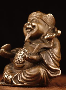 仿古坐财神摆件招财进宝元宝如意财神 元宝如意躺财神