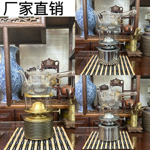 新款 酥油煮茶炉 煤油灯空气灯煮茶炉活火茶灯纯黄铜复古茶炉茶灯
