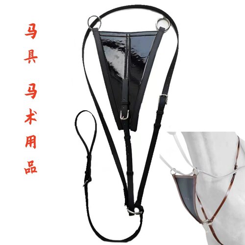 马术低头革式胸带装备漆皮前胸带骑马长途野骑英式马具用品耐用