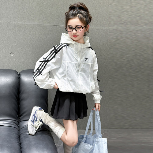 夏季女童防晒衣薄款连帽洋气外套