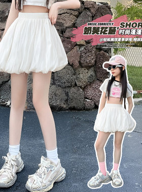 夏季时尚女童洋气花苞短裤潮款
