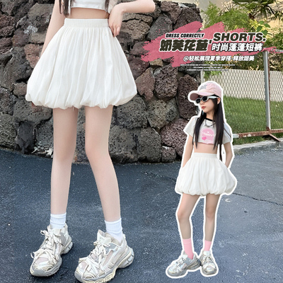 夏季时尚女童洋气花苞短裤潮款