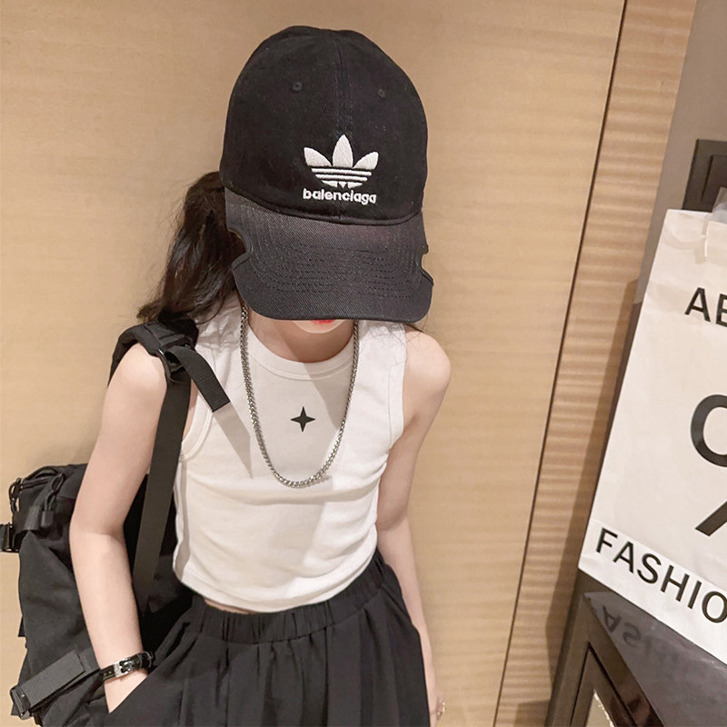 夏装儿童背心薄款白色外穿紧身短款露脐跳舞无袖女孩女童小吊带潮