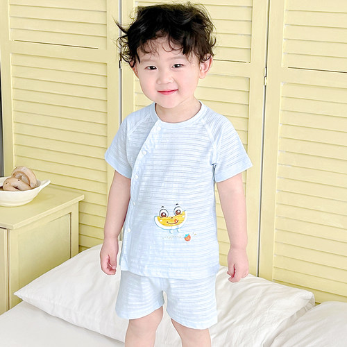 宝宝A类无骨纯棉短袖套装夏季