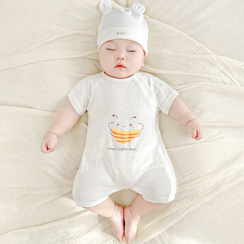 男女宝宝纯棉短袖连体衣夏季
