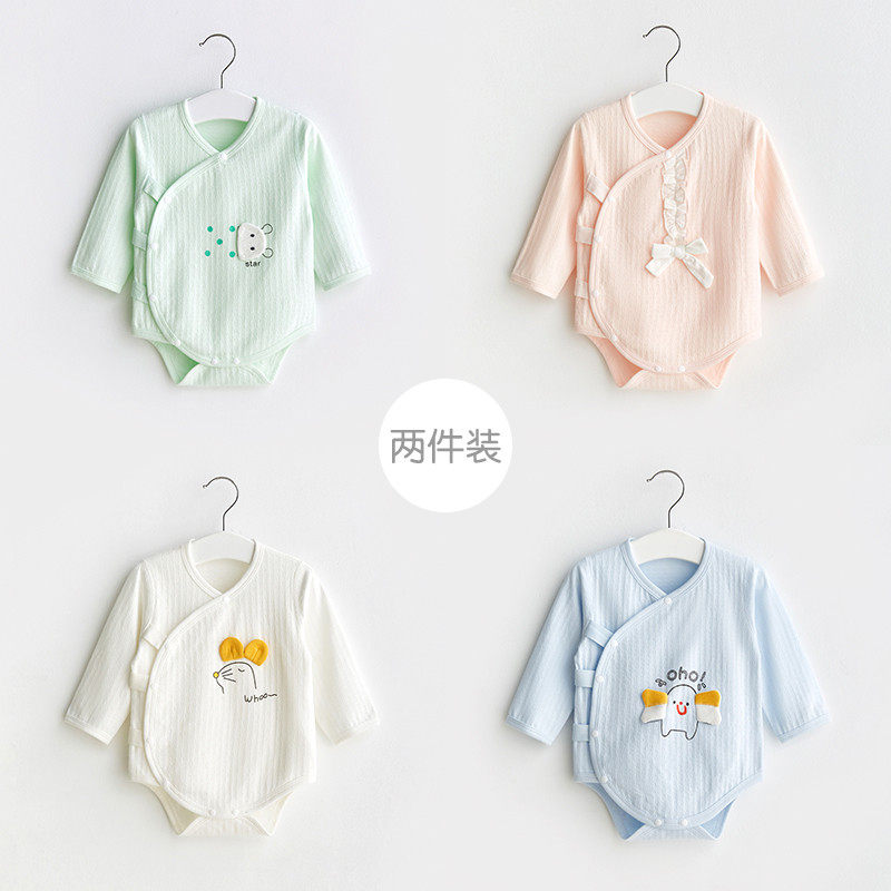 婴儿连体衣春秋夏季男打底长袖女包屁衣纯棉新生衣服宝宝三角哈衣