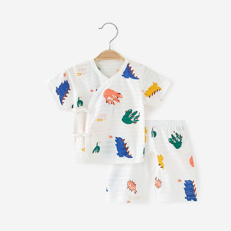 NEWBORN BABY CLOTHES SUMMER 0 THIN MARCH MONK OPEN CROTCH SPLIT COTTON SUMMER DRESS NEWBORN BABY SHORT SLEEVE SUIT