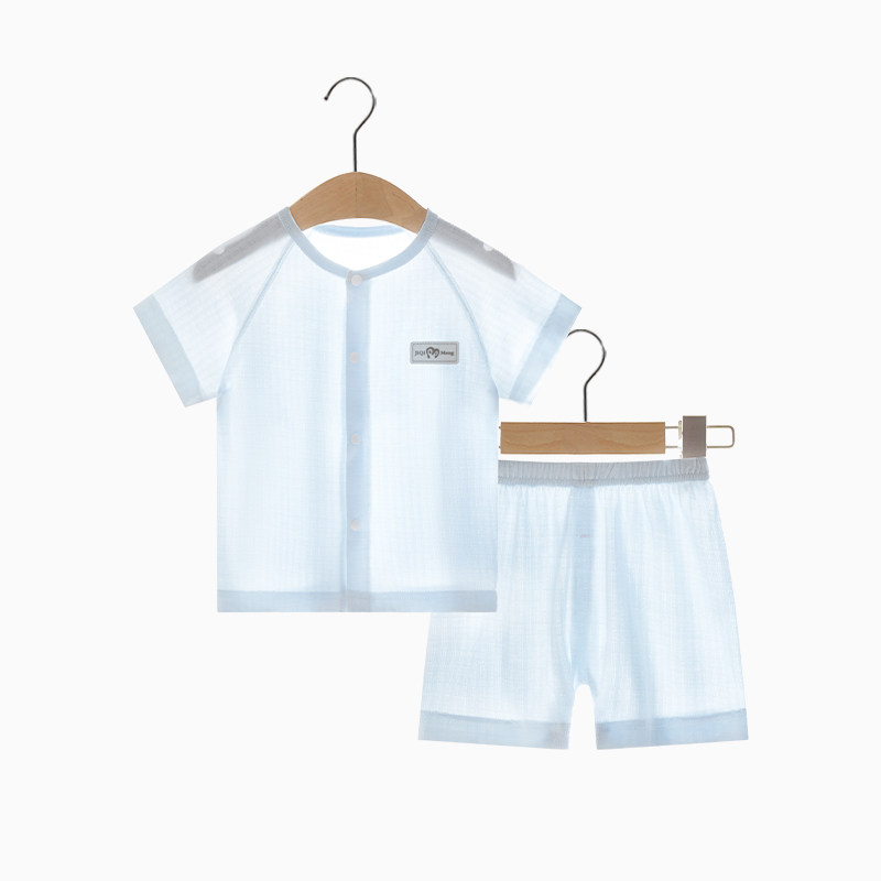[SUMMER CLEARANCE] NEWBORN BABY CLOTHES SUMMER THIN SPLIT SUMMER DRESS TWO-PIECE BABY SHORT SLEEVE SET