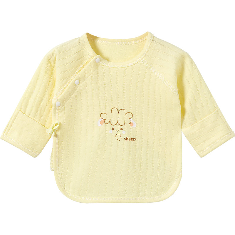 NEWBORN BABY CLOTHES SPRING AUTUMN AND WINTER NEWBORN COTTON BASE WARM TOPS 0 AUTUMN CLOTHES 3 MONTHS UNDERWEAR BABY HALF-BACK CLOTHES