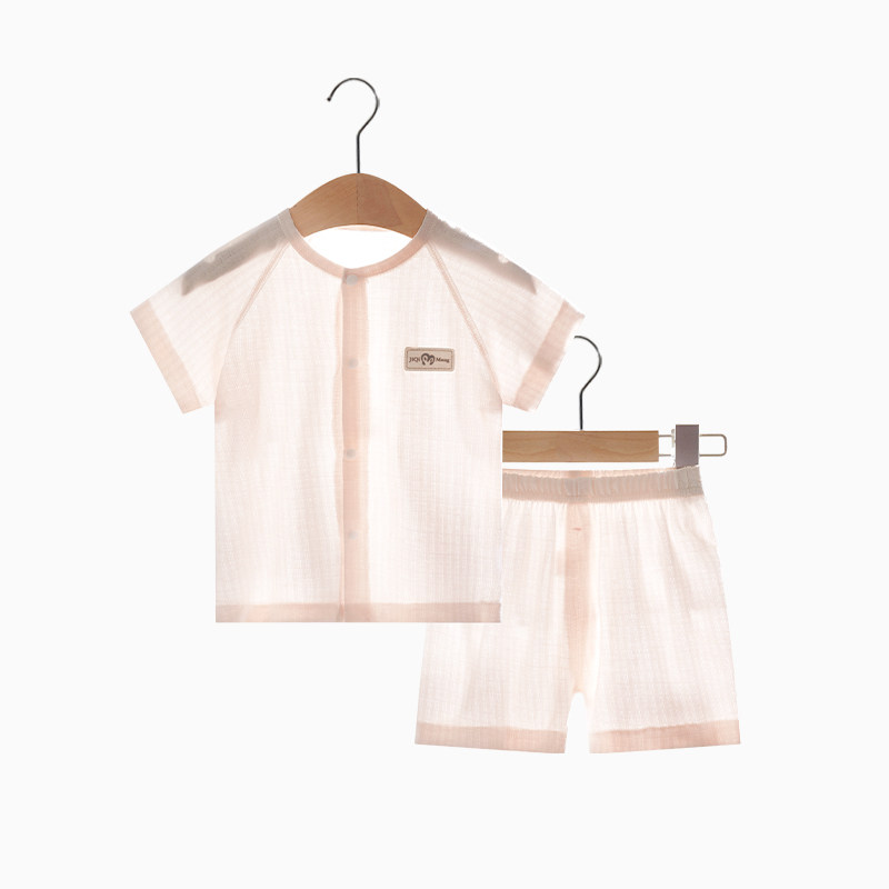[SUMMER CLEARANCE] NEWBORN BABY CLOTHES SUMMER THIN SPLIT SUMMER DRESS TWO-PIECE BABY SHORT SLEEVE SET