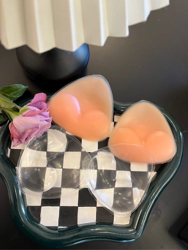 比基尼专用三角插片硅胶肤色透明