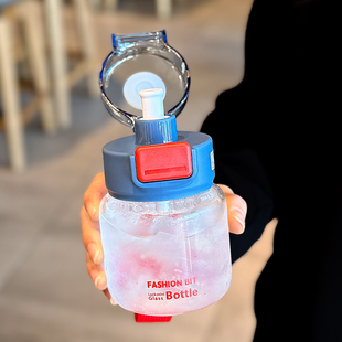 小玻璃杯便携迷你女士高颜值小容量吸管杯精致网红耐热防爆泡茶杯