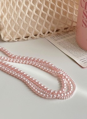 樱花粉珍珠项链甜美气质