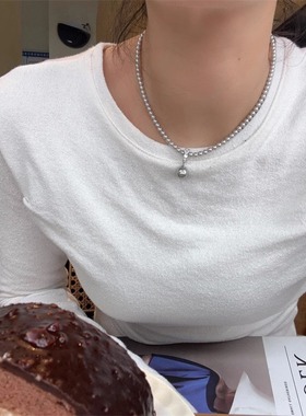 施家珍珠短链复古气质项链轻奢