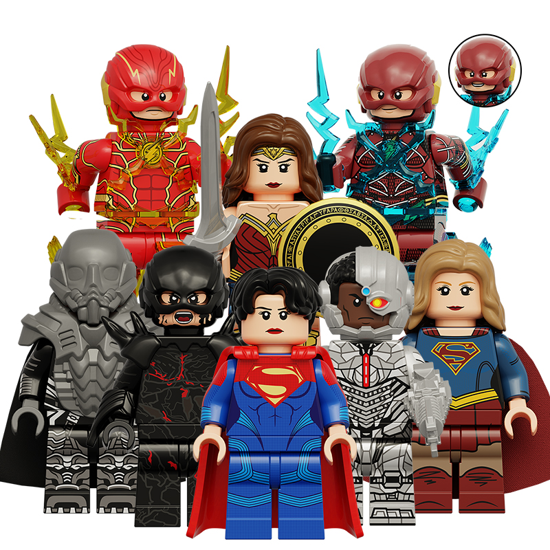 兼容国产DC闪电侠佐德将军女超人神奇女侠拼装积木人仔玩具KT1071