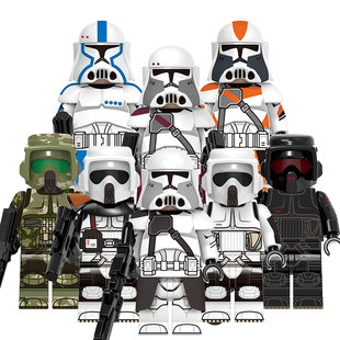 适用乐高星球大战克隆人重装士兵指挥官侦察兵拼装W人仔玩具G0125