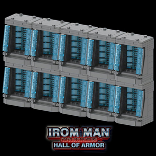 漫威钢铁侠基地格纳库拼装人仔MOC场景配件男孩学生玩具适用乐高