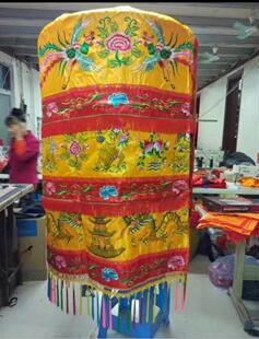 80公分至1.2米凉伞双龙双凤合境平安凸字宝盖黄龙伞万民伞绣品