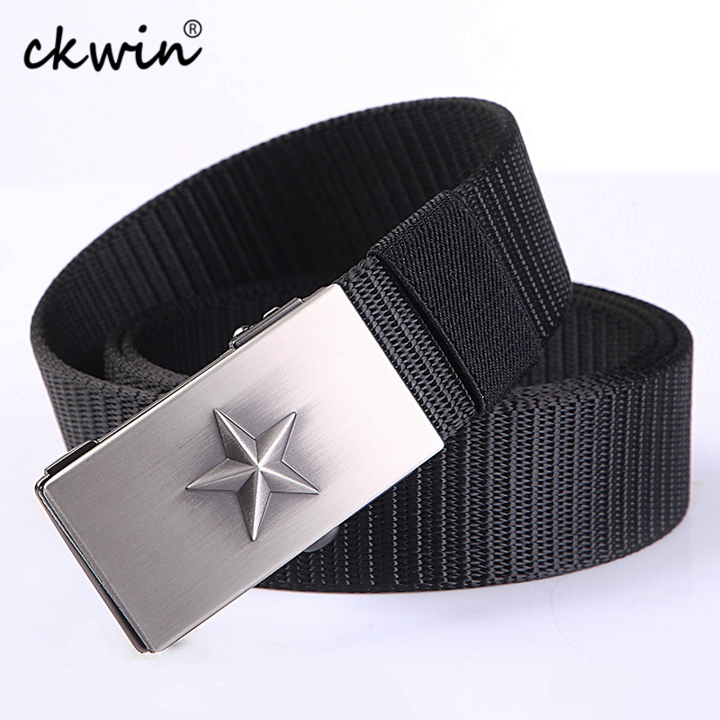 帆布学生户外牛仔裤自动扣皮带