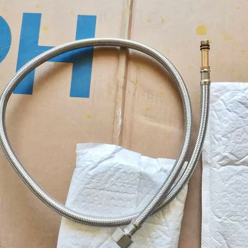 304不锈钢菜盆冷热水龙头进水管编织上水管面盆尖头配件软管防爆