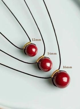 【朱砂锁骨链】高含量紫金砂锁骨链帝王砂晶体透光朱砂项链轻奢女