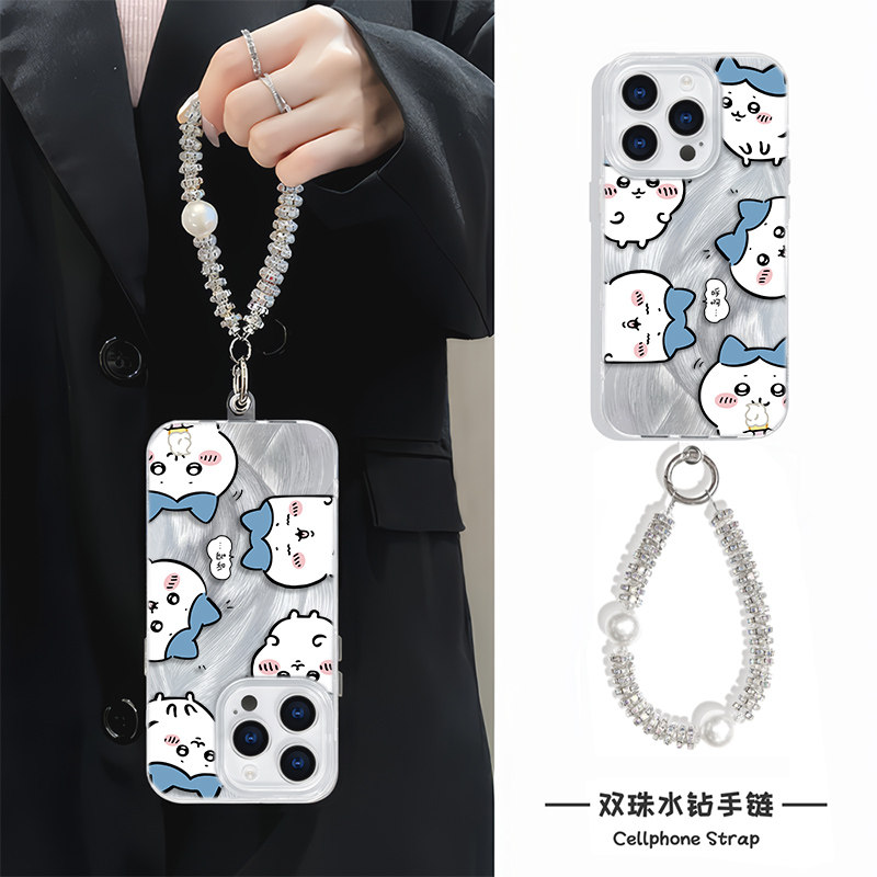华为Pura70pro+满屏小八卡通16高级感硬iQOOneo10羽纱13ProMax可爱14plus手机壳带挂绳iPhone15苹果12适用s20