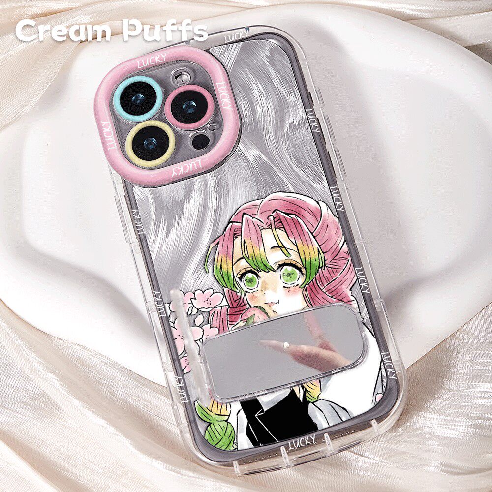 IQOO15至尊花朵甘露寺蜜璃OPPOFINDX9高颜值iPhone16带挂绳15plus手机壳动漫13软适用苹果14镜子支架17ProMax