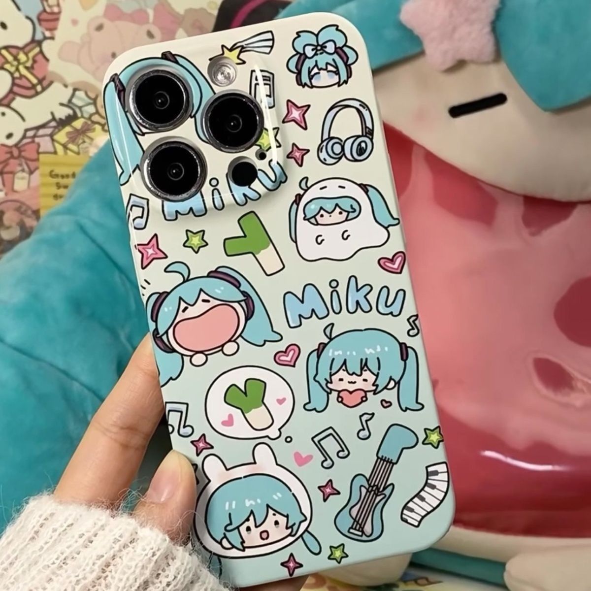 菲林iPhone16E卡通适用OPPOFINDX8S可爱初音未来miku手机壳硬15ProMax华为Nova14苹果12一加ACE5至尊版IQOO13