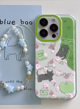 iPhone1615适用硬14plus手机壳带挂绳苹果1312ProMaxins风猫咪荣耀300VIVOX100S红米TURBO4k70一加13t小米15