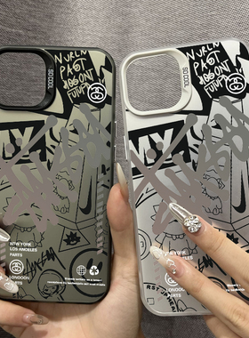 高级感OPPOa97苹果15plus手机壳硬VIVOy200i创意斯图西iQOO13荣耀x60i华为MATE60RS非凡大师适用一加小米彩银