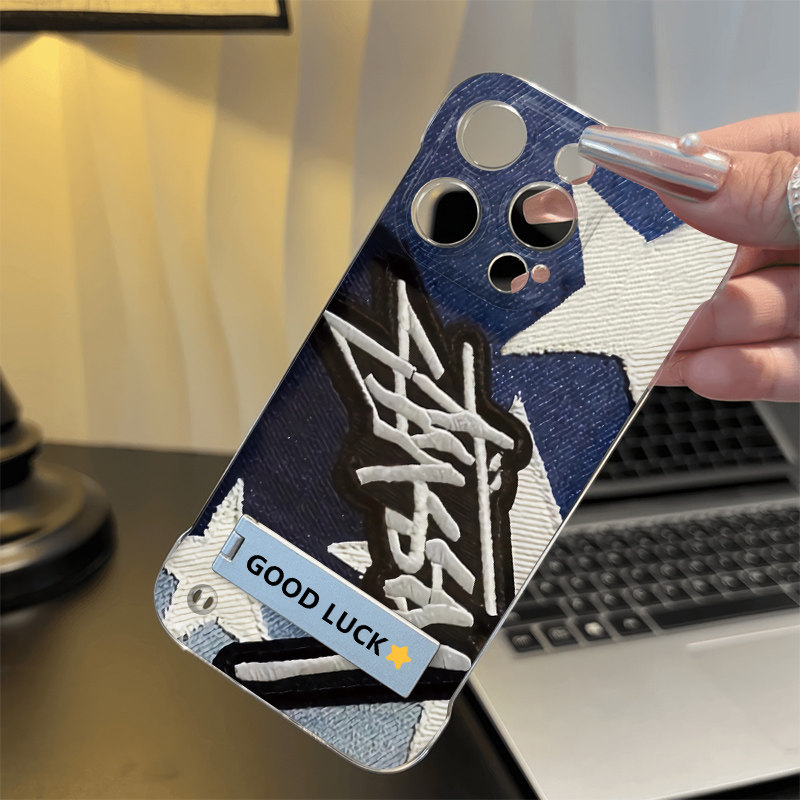 小米14无边框16promax超薄OPPOfindx8斯图西苹果12高级感适用15荣耀透明硬iPhone13手机壳带支架VIVOx200华为