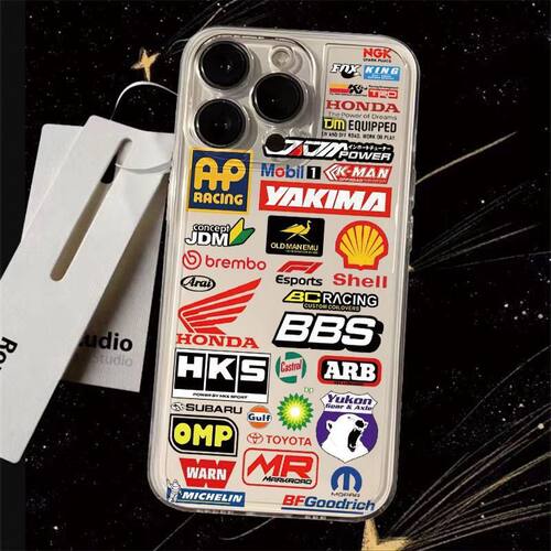 OPPOFINDX8个性透明软华为NOVA12手机壳iPhone13ProMax潮牌汽车标签苹果15适用16plus小米14ULTRA创意荣耀300