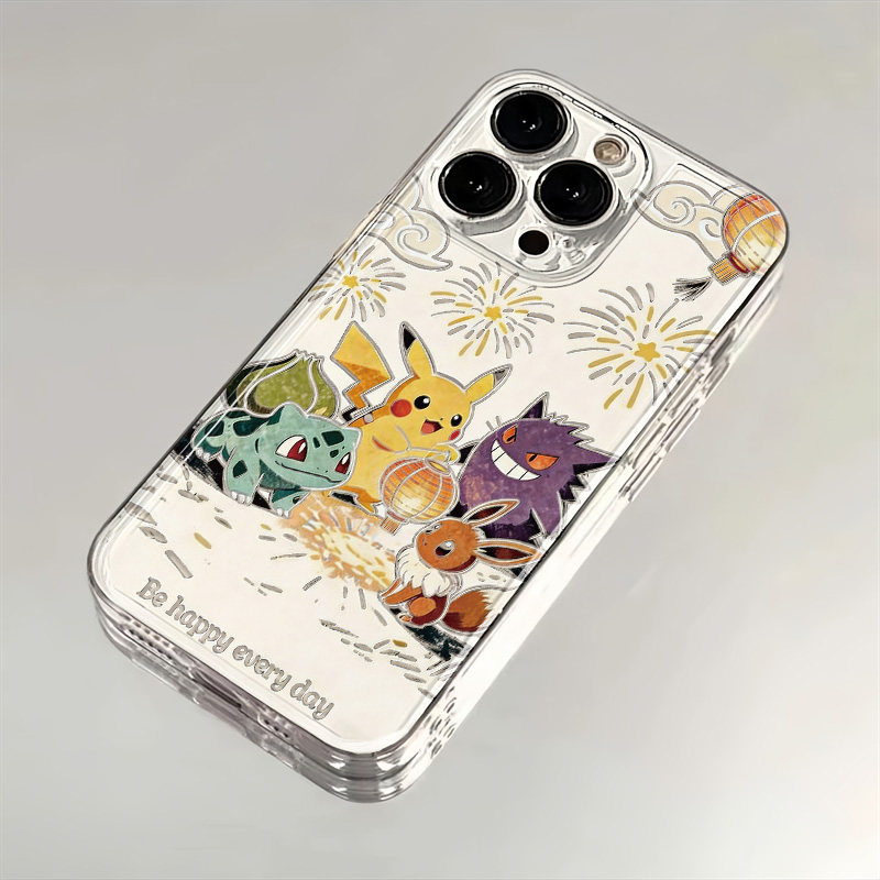 荣耀X70I皮卡丘耿鬼iPhone12苹果14创意OPPORENO15C透明13ProMax卡软小米17适用16PLUS可爱手机壳OPPOFINDX8S
