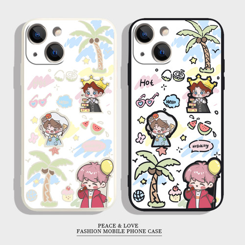 华为PURA80夏日皇冠檀健次苹果17周边VIVOX200PROMINI可爱1615plus适用iPhone1413手机壳12ProMax软S20卡通a5
