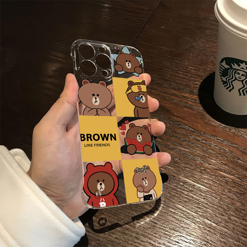 iqooz9手机壳带支架iPhone13ins风小米15超薄苹果14promax无边框华为荣耀16爱心小熊OPPO适用12透明硬VIVOs19
