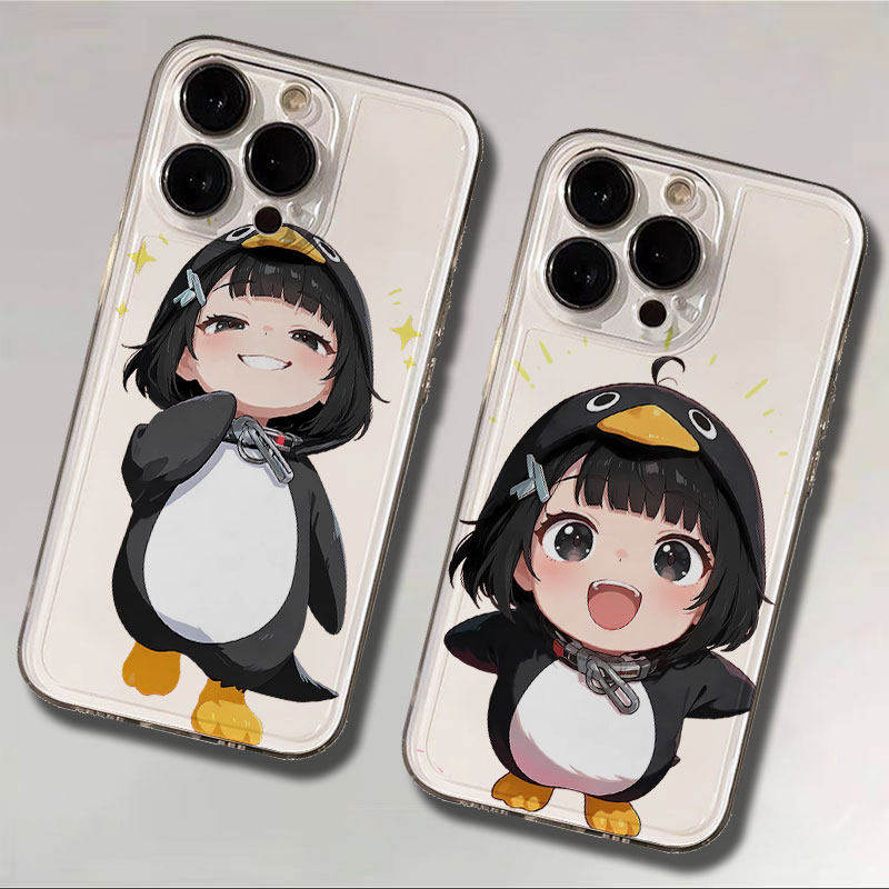卡通iPhone14p苹果13创意透明软小米17ProMax可爱VIVOIQOO15适用16PLUS手机壳OPPOK12咕咕嘎嘎小企鹅荣耀X70I