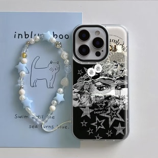 荣耀400PR潮酷JOJO铁球杰洛15plus手机壳带挂绳iPhone14适用苹果16硬一加13t大孔12ProMax高级感VIVOX100新款