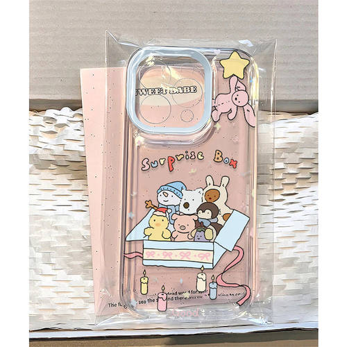 ins风16ProMax透明软OPPOReno13pro创意12手机壳iPhone15适用iQOOneo10动物惊喜盒子X100S苹果14红米k70ULTRA