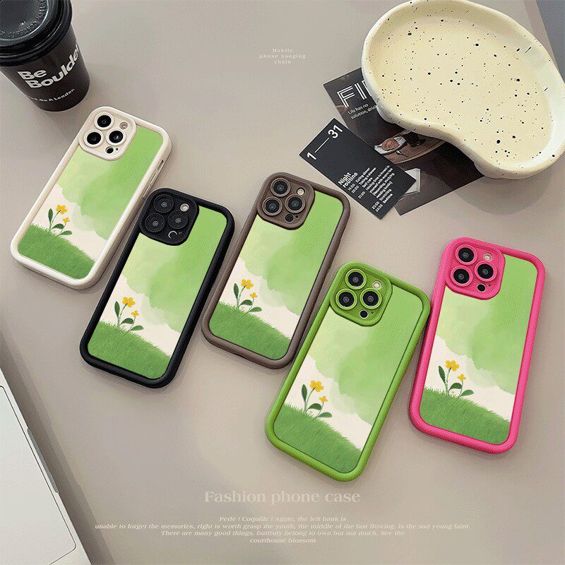 苹果16e糖果华为NOVA14ultra草坪小花15plus手机壳12软17ProMax创意VIVOIQOONEO11适用iPhone13真我NEO7TURBO