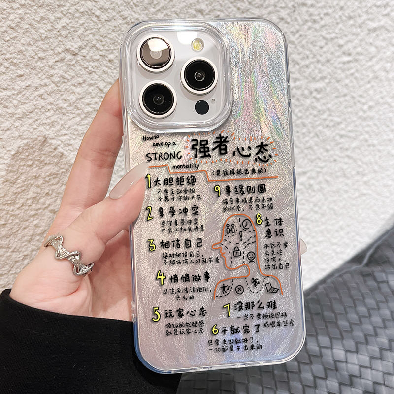 强者心态S20Pro文字IQOO13适用iPhone14Plus手机壳小米15苹果16ProMax羽纱MAGIC7硬K80创意NOVA12个性1加ACE5