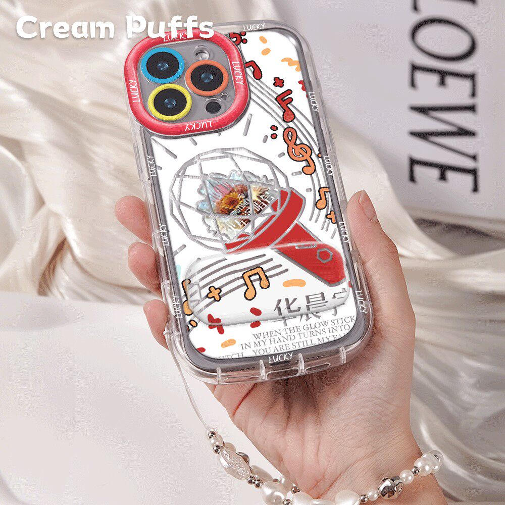 华为MATE80创意iPhone16适用小米17周边带挂绳15plus高颜值华晨宇应援棒14ProMax手机壳软小众苹果13镜子支架