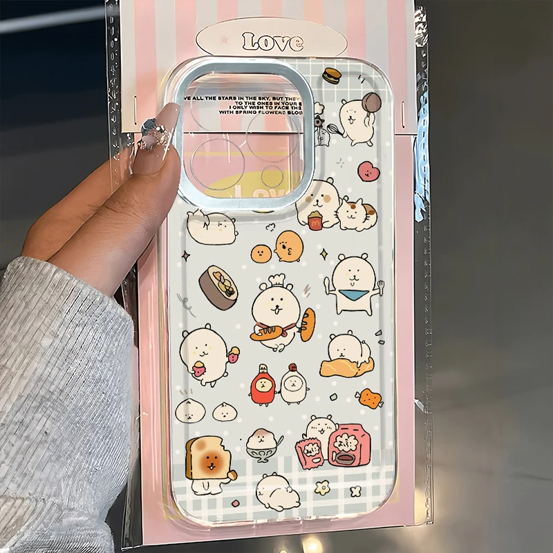 苹果14透明软OPPOReno13Pro卡通适用VIVOiQOOneo10手机壳iPhone12自嘲熊烘焙师15ProMax可爱16plus荣耀MAGIC7